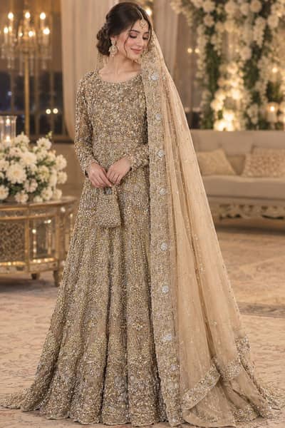 Minal khan inspired Heavy Bridal Maxi