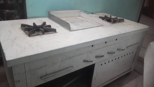 Food counter and hot plate with big two burners urgent sell