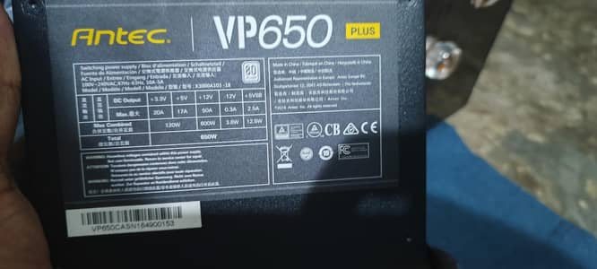 Antec VP 650 plus Power Supply 650 Watt new condition