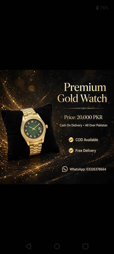 premium luxury watch | green dial | with box
