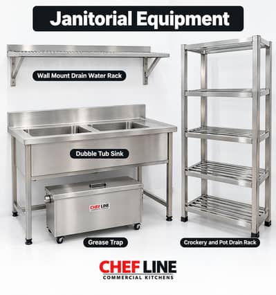 Commercial Kitchen SS Sink, Working Tables