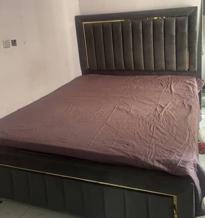 Velvet king size bed