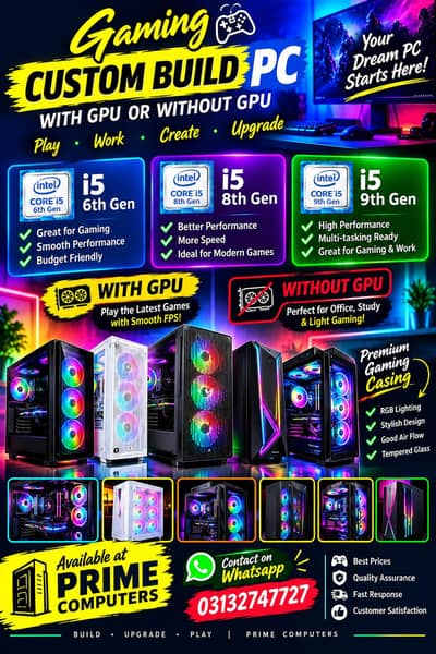 GAMING CUSTOM BUILD PCs —