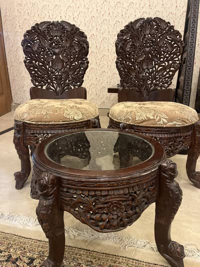 Beautiful Antique/Vintage Hand-Carved Wooden Sofa Set