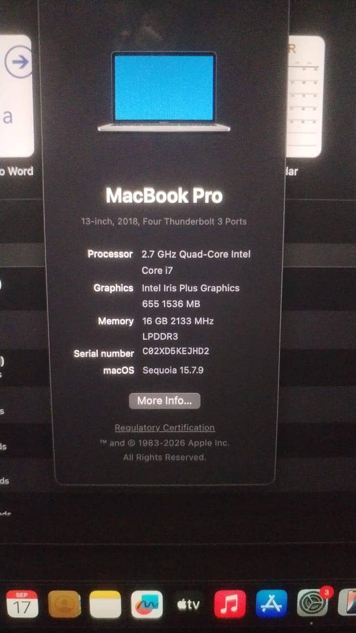 Macbook pro 2018 model i7 6