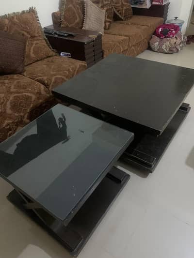 used 6 seater sofa and 2 table  need minor repair