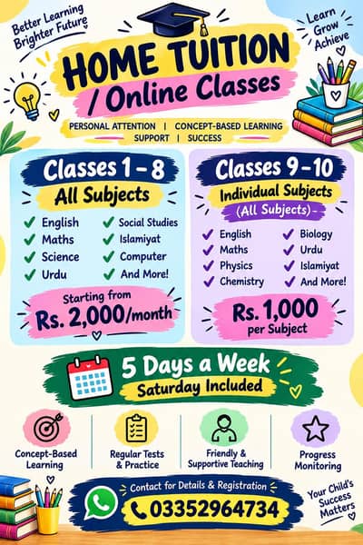 Home Tuitions and Online Tuition