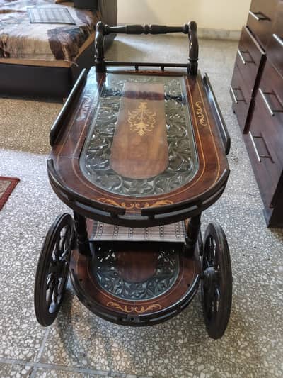 Sheesham tea trolley