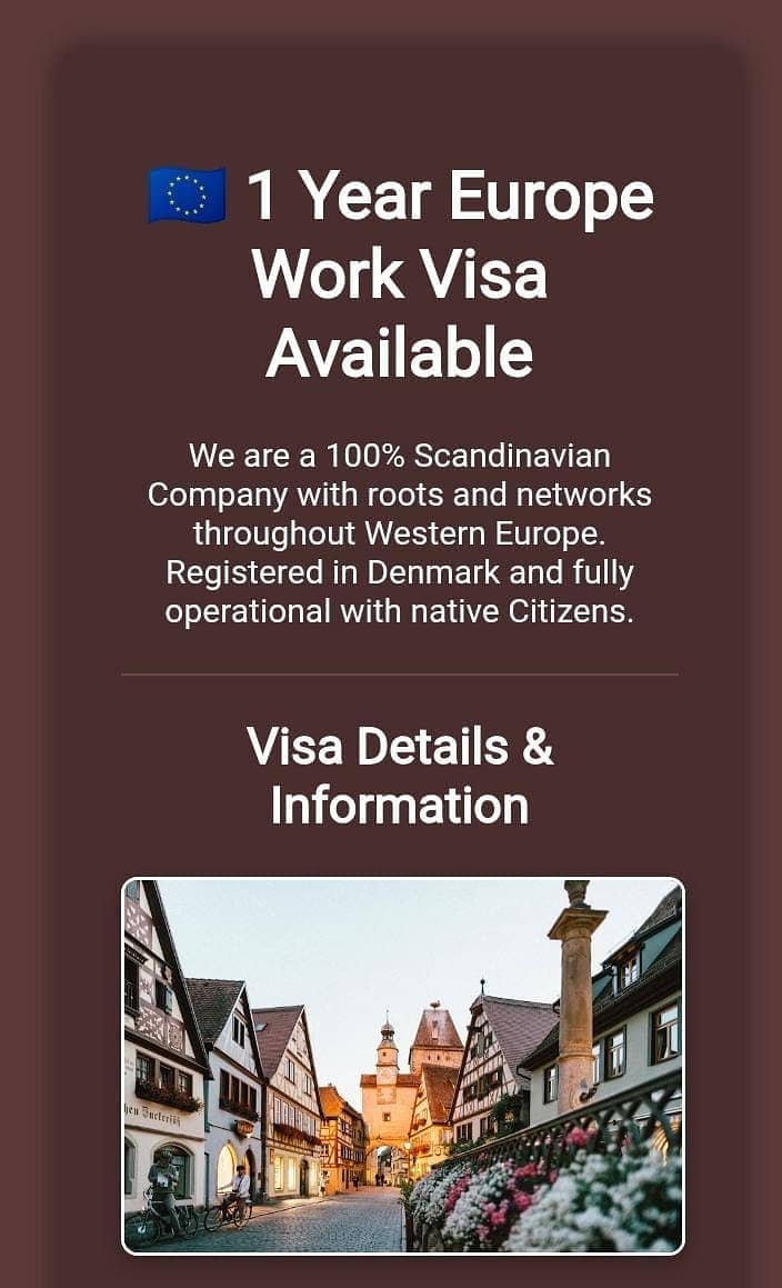 1 Year Extendable Work Visa Available 0