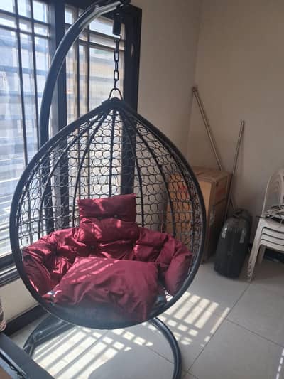 hanging chair and tv trolley