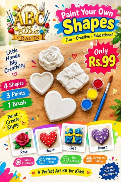 ABC ART BASKET CRAFTS DIY PAINT YPUR OWN Shapes