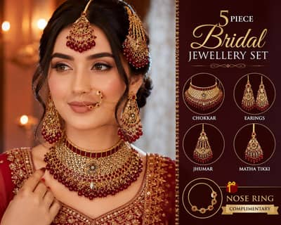 Bridal Chokkar Jewellery Set – Complete 5-Piece Set