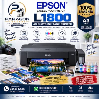 Epson L1800 A3 Photo Ink Tank Printers (Brand New) - Paragon Traders