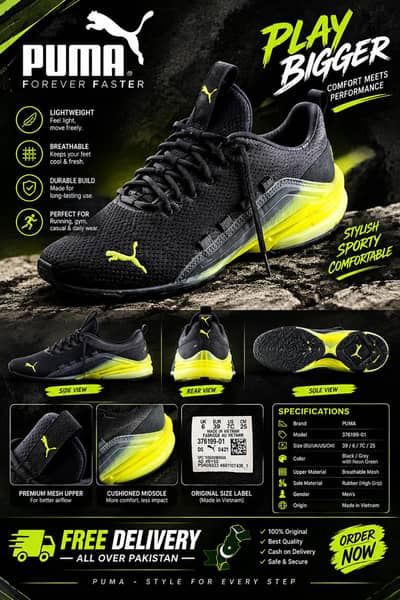 puma axelion sneakers fully new