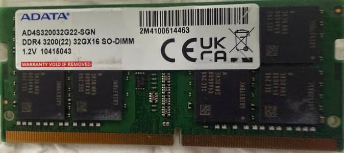 DDR4 RAM 32GB 3200 speed