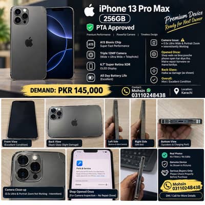iPhone 13 Pro Max 256GB PTA Approved - For Sale