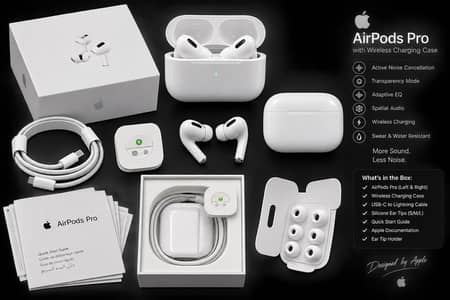 AirPods Pro earbuds with Wireless Charging Case. New condition.