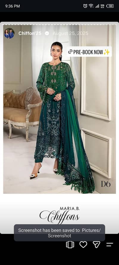 mariab original chiffon 3 piece dress size medium use only for 2 hours