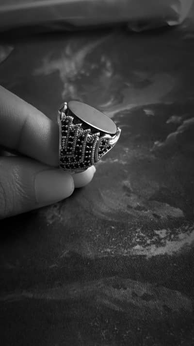 Italian Ring Original aqeeq sulemani stones