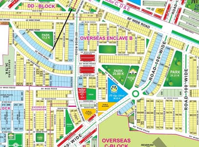 18 Marla Corner facing park Plot for sale Overseas Block Bahria Town Lahore