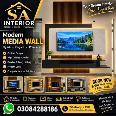 Modern Media Wall & TV Unit | Custom Interior Design