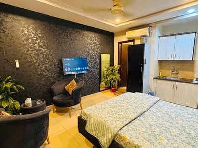 Daily Weekly Basis One Bedroom Studio Fully Furnished Luxury Apartments Available For Rent Gulberg greens Islamabad