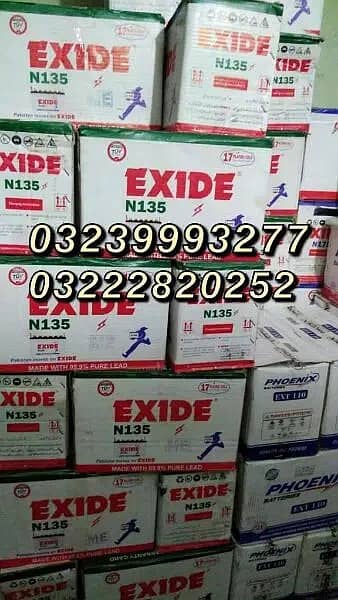Exide N-135 New Ups#car battery Free home delivery nd battery fitting