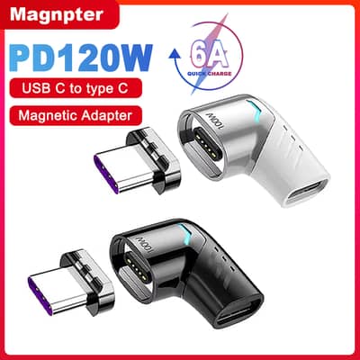 120W C to C Magnetic Elbow for all Cell Mobile Phone Tablet USB Type