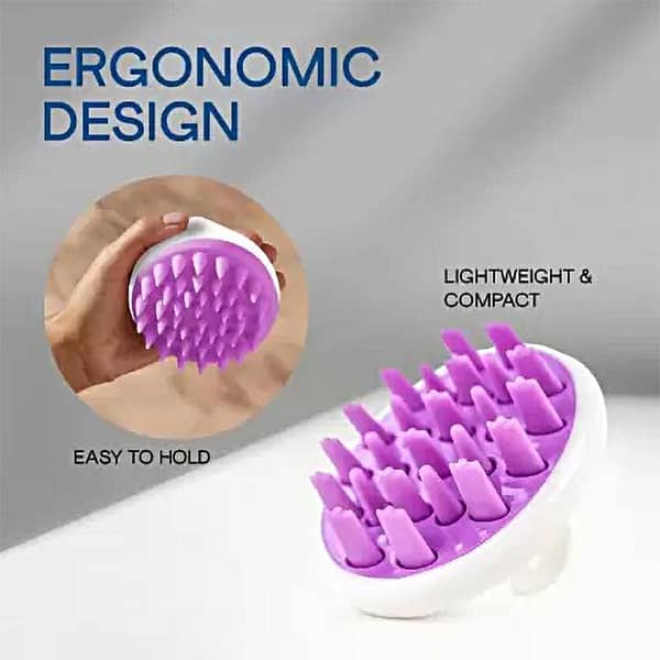 Scalp Massager Shampoo Brush| Silicone Hair Scrubber Shower Brush| Hair Root Itching Washing Tool| Dandruff Removal & Scalp Scrubber Hair Growth Stimulator| Hair Exfoliator Brush for Wet and Dry Hair| Bath Body Hair Wash Brush