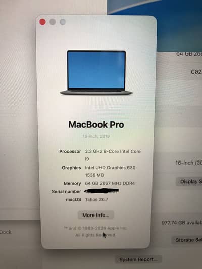 MacBook Pro 2019.16inch/i9.64gb Macbook for sale
