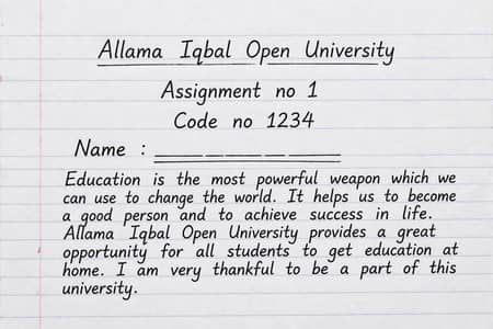 Aiou handwriting assiment writing servic