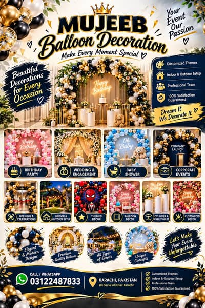 balloon arch decorations and events management