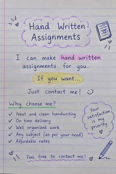 hand written assignments