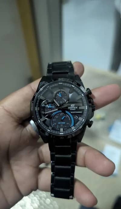 riginal Casio Edifice EQS-920PB-1AV Solar Chronograph – Box Included