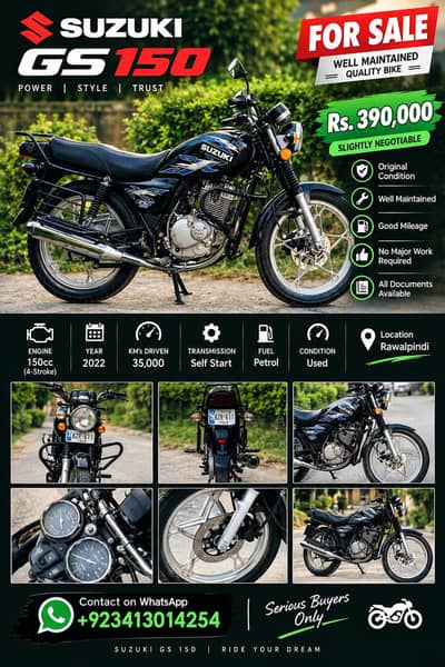 Suzuki GS 150 2022 – Excellent Condition