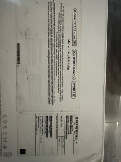 iMac 24 Inch 8Gb Unified Memory 512ssd
