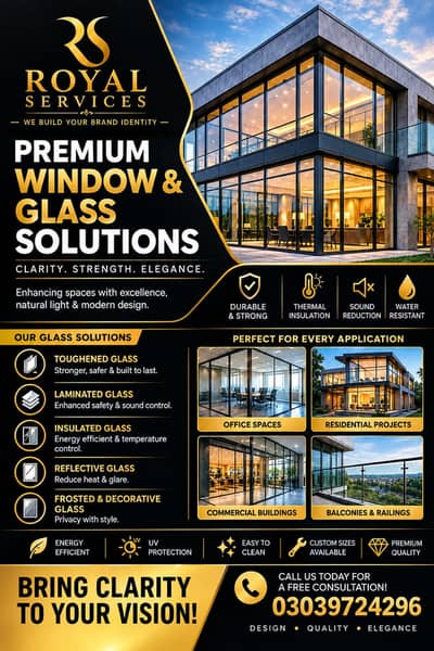 Window Glass , Glass Railings, Commercial Projects, Laminated Glass