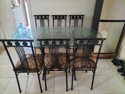 6 seater iron dinning table