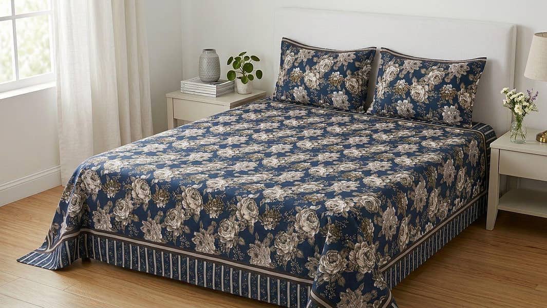 Export Quality Heavy Cotton Double bed Bedsheets 1
