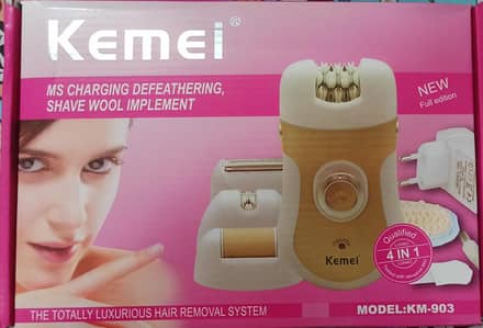 Kemei KM-903 4-in-1 Lady Epilator and Shaver Kit.