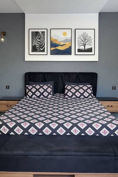 King size bed, dressing and side corner