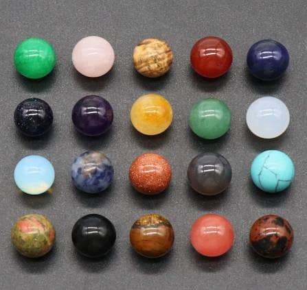 30 Pcs Natural Quartz Gemstone Round Balls (12mm) - Mixed Crystal Spheres for DIY Jewelry R5764