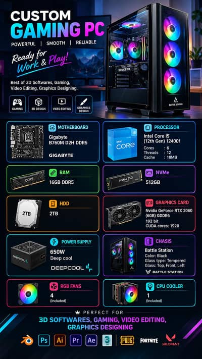 Gaming PC Core i5 12th gen, Nvidia GeForce RTX 2060 6gb