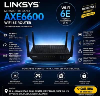 LINKSYS MR 7500 AX 6600 WIFI 6E TRI BAND Enterprises Modell