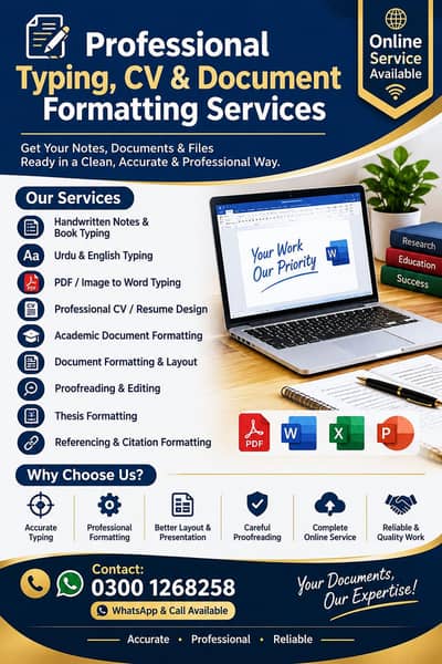 Professional Typing, CV & Document Formatting Services