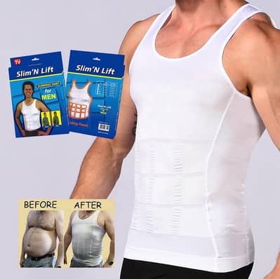 Slim N Lift Slimming Tummy Tucker Body Shaper Vest for Men Black,White