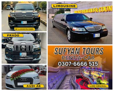 RENT A CAR AUDI A6, PRADO, V8, LANDCRUISER, LIMO CAR RENTAL FORTUNER