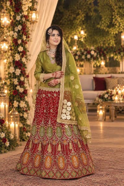 Bridal mehndi lehnga