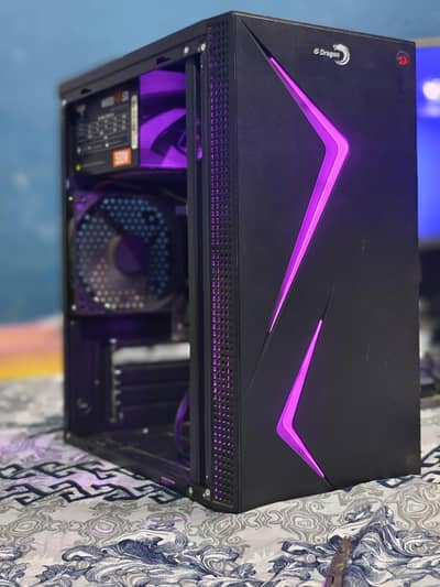 i5 4th h81 mobo 12gb ram 500w psu 8pin 6pin rgb atx case no side glass