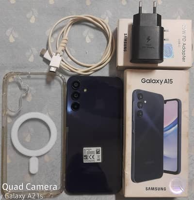 sumsung galaxy a15 (8/256) with box and megsafe case.